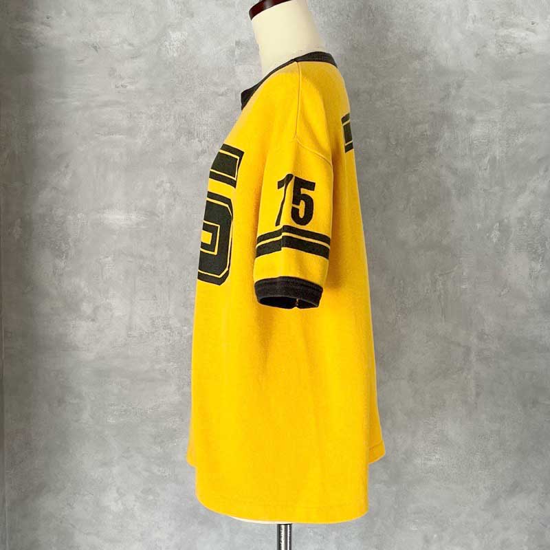 70'S SPORTS WEAR Numbering Short Sleeve Sweat Shirts YELLOW/XL 70