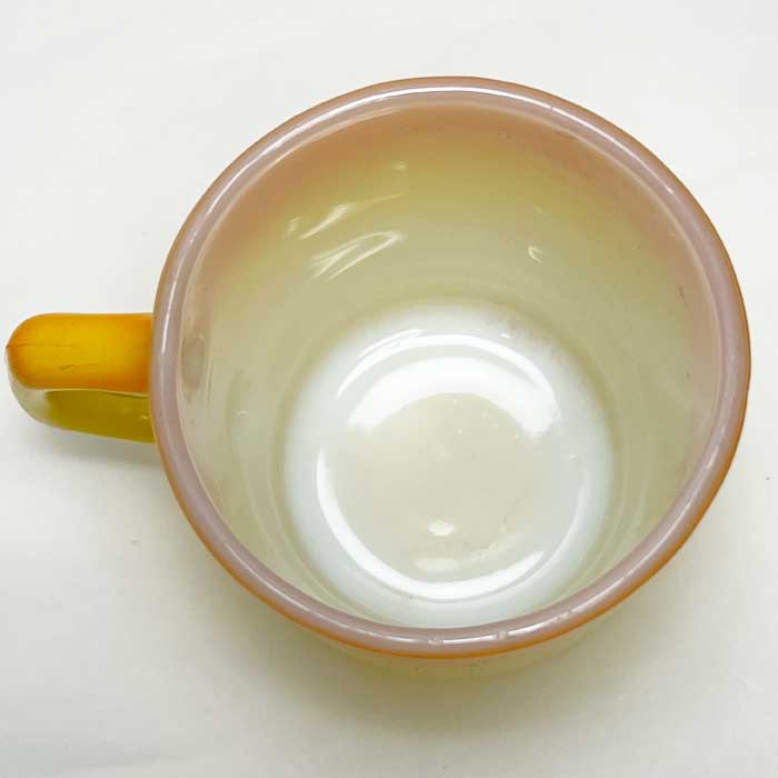 Vintage Anchor Hocking Fire King Stacking Mug ORANGE/YELLOW Made