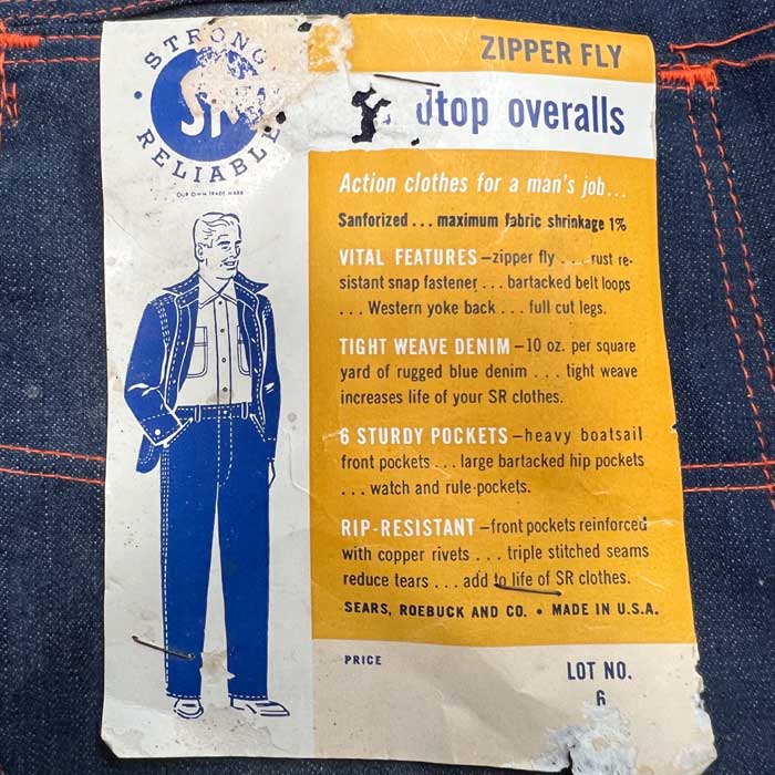 50'S STRONG RELIABLE Denim Painter Pants Dead Stock W33/L32