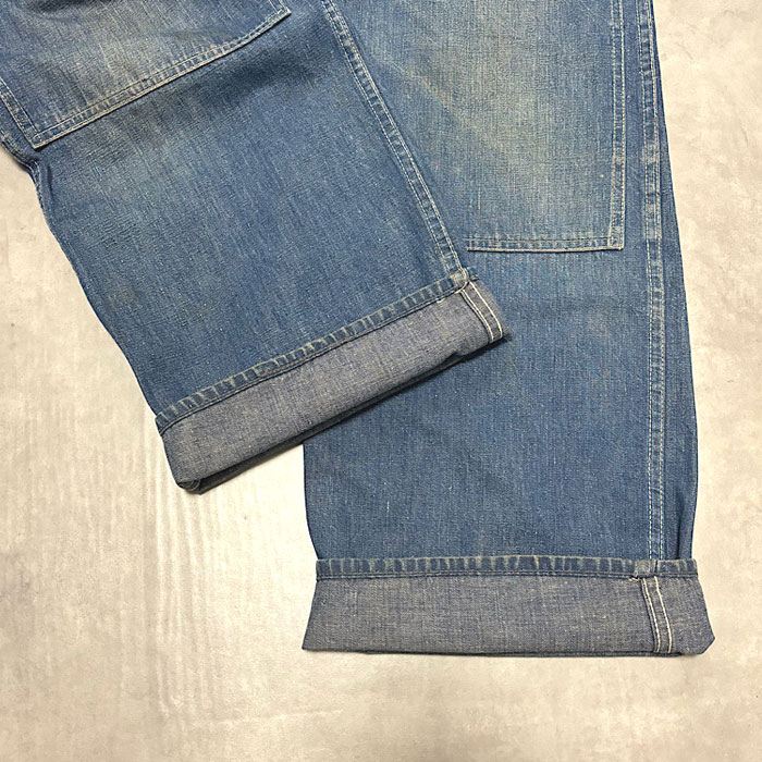 40s BILT-WELL ペインターパンツ 白 ビルトウェル ヴィンテージ 40's BILT-WELL Double Knee Denim Painter Pants W31.5L28 40年代