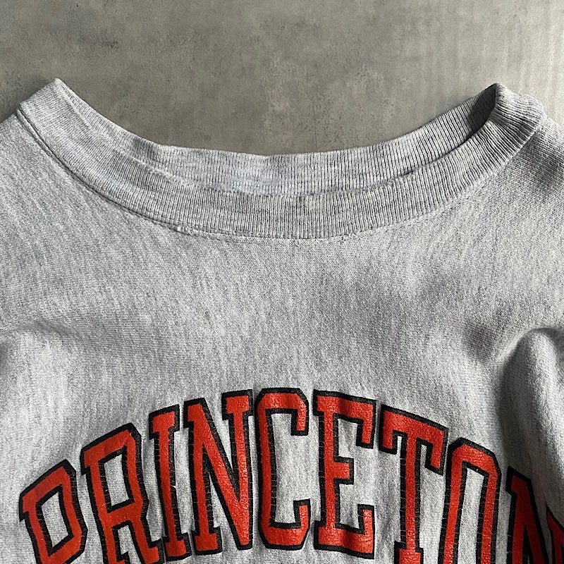 80s champion リバースウィーブ princeton カレッジ 80s USA製 Championチャンピオン PRINCETON 染み込みプリント
