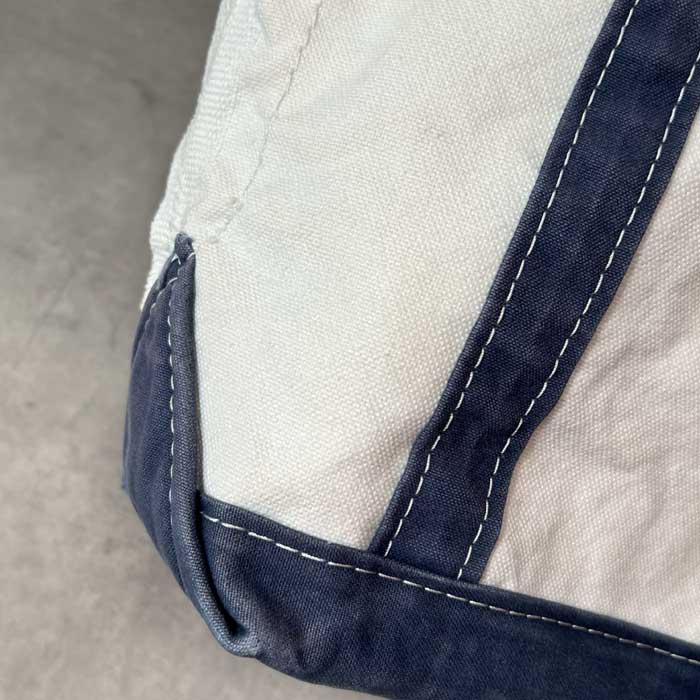 【美品】 L.L.Bean トート ジップトップ 紺色　ロングハンドル　XL 00'S L.L.BEAN TOTE BAG NAVY/NATURAL 00年代 L.L.Bean ロングハンドル
