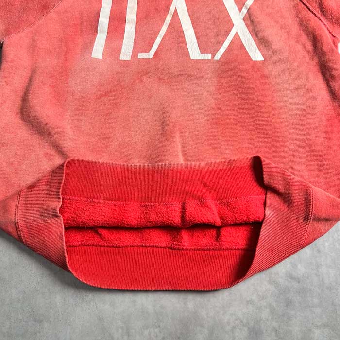 VINTAGE 60'S FADED RED RAGLAN SHORT SLEEVE SWEAT SHIRTS