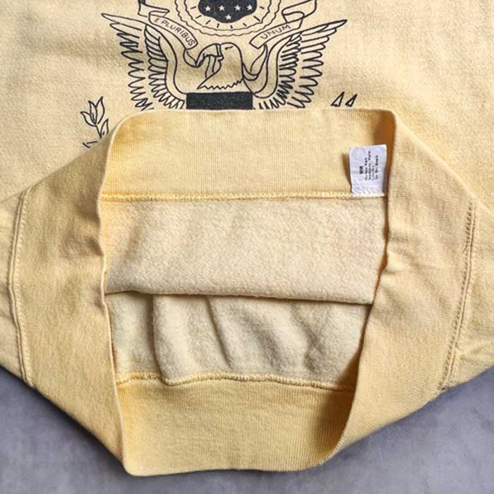 VINTAGE 60'S U.S ARMY RAGLAN SHORT SLEEVE SWEAT SHIRTS YELLOW