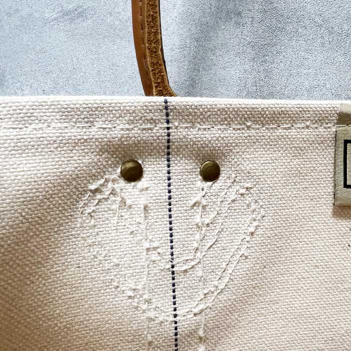L.L.BEAN LEATHER HANDLE TOTE BAG Made in USA NAVY/NATURAL L.L.Bean