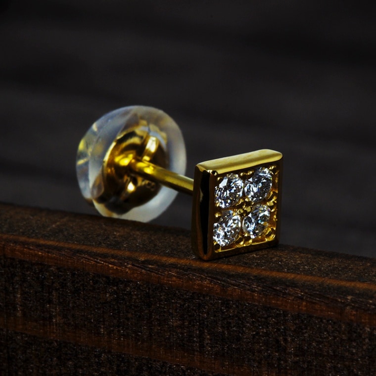 K18YG ダイヤピアス 片耳用 PY001