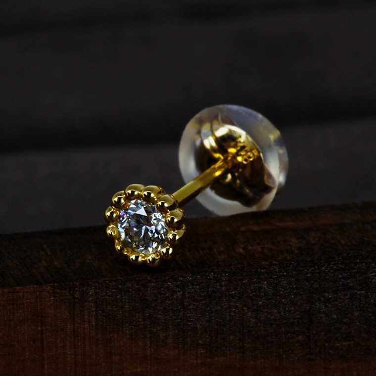 K18YG ダイヤピアス 片耳用 PY002
