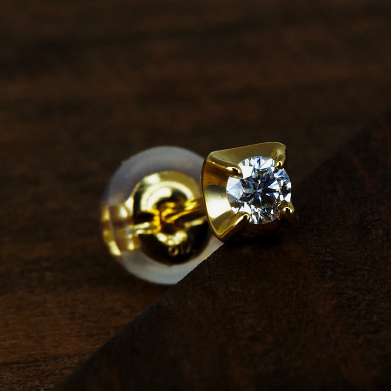 agete ベルシオラ　k18ダイアモンドピアス　片耳 K18YG ピアス 片耳 agete ベルシオラ k18ダイアモンドピアス