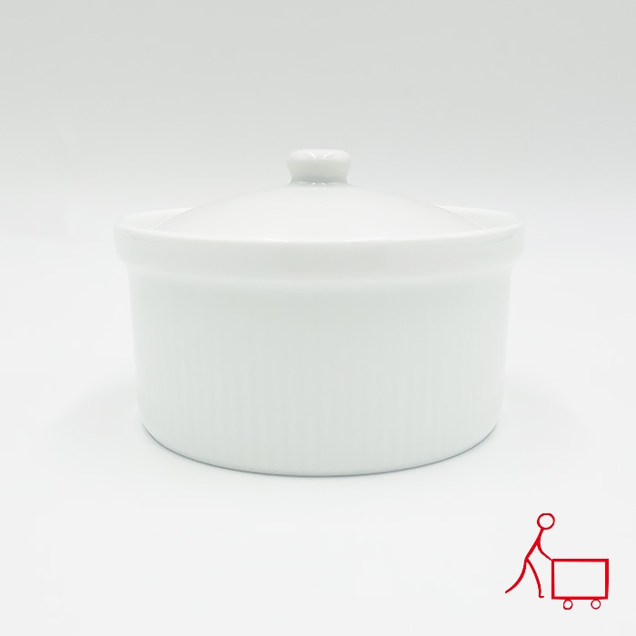 35【A品・B品込み】蓋付きココット（ホワイト）