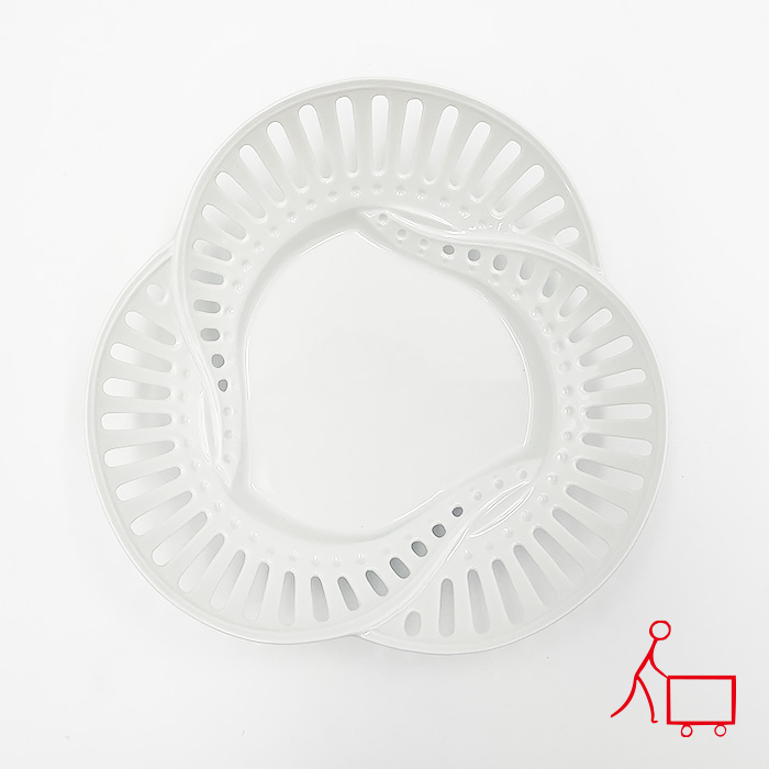 139【A品・B品込み】透かし三つ葉皿中