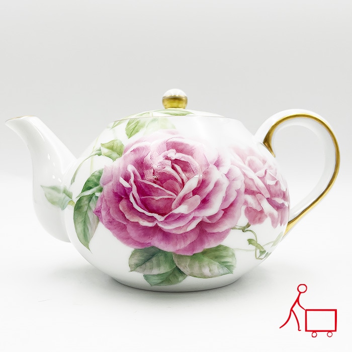 k4【勝俣 由治(作)】【送料無料】ティーポット（バラ）