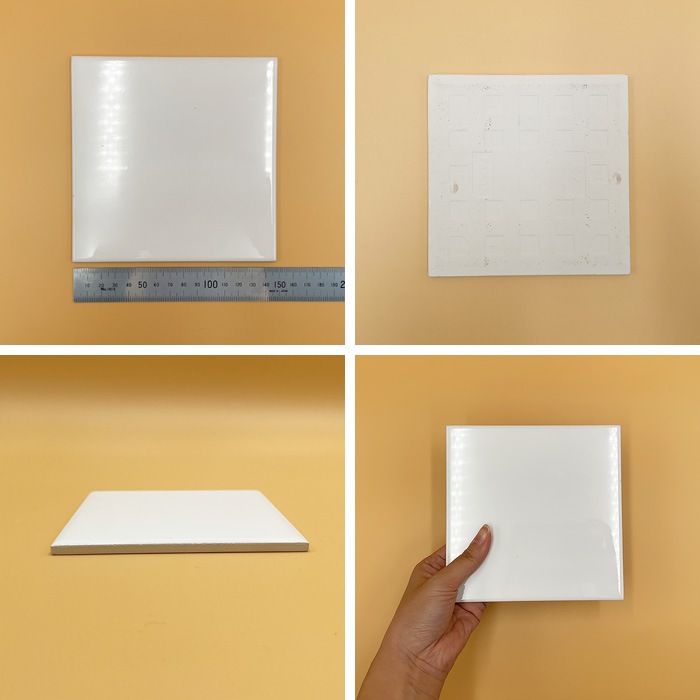 119b 【選べる3size】【B品】パレットタイルピュアホワイト(正方形)20cm/15cm/10cm