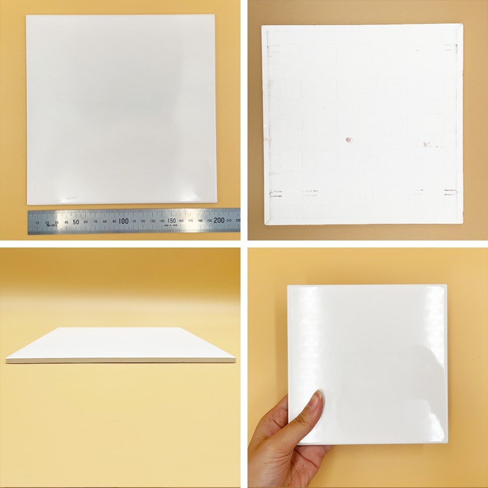 119b 【選べる3size】【B品】パレットタイルピュアホワイト(正方形)20cm/15cm/10cm