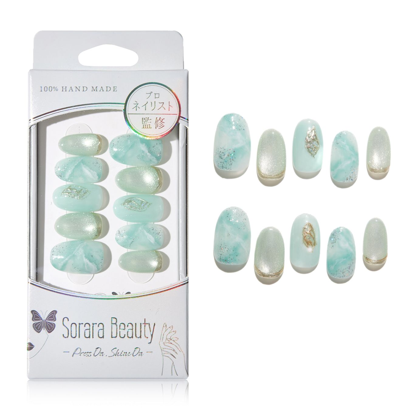 【SS6】Mint Marble Veil | shortサイズあり