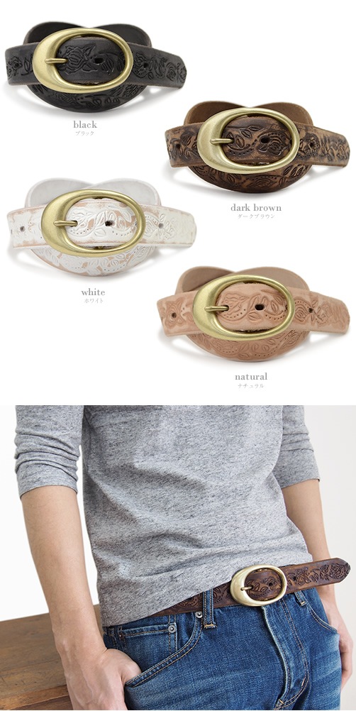 NdH] 本革ベルト クラフト加工 bllb0623 | カジュアルベルト | ベルト