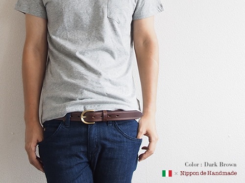 ベルト メンズ レディース 牛革ベルト 送料無料 日本製 Nippon De Handmade 何かと使いやすい3cm幅 イタリアは オーソニア 社の牛革を使った シックな本革ベルト イタリアンレザーを日本でハンドメイド サイドの型押しがアクセント ベルト ブランド Nippon De