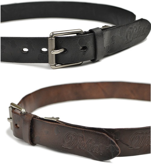 Dickies ディッキーズ ベルト アメリカンビンテージな雰囲気 飛沫エンボスのレザーベルト カジュアル メンズ レディース 紳士 牛革 型押し レザー レザーベルト 革ベルト 紳士ベルト ベルト ブランド Dickies ディッキーズ ベルト専門店ベルトラボ