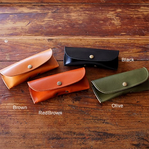 Lesca ブラウンレザー メガネケース イタリアンレザー メガネケース ［ブラウン］ | STOCK LEATHER