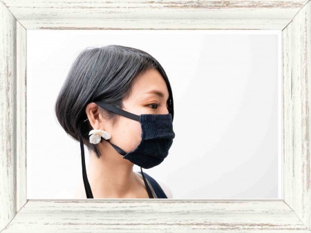 【限定半額 SALE】エシカルドレスマスク ネイビークラシック / MAISON DE FEUILLE メゾンドフォイユ