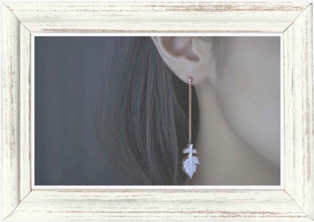 【数量限定】ロングチェーンアルテミシアピアス アカエゾヨモギ ver.  / MAISON DE FEUILLE メゾンドフォイユ