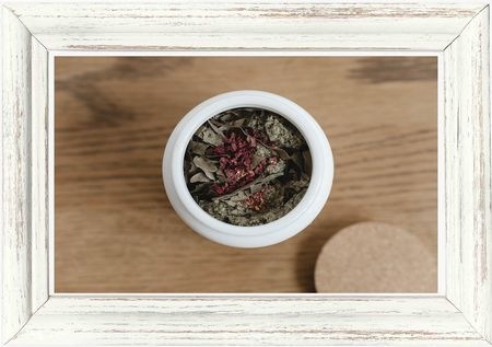 【入浴料】植物芳香浴ブレンド : エルブ・フェミニーヌ・サクレ 45g瓶サイズ / エルブアンフュジオン （よもぎ蒸し用の婦人系ブレンドハーブ）