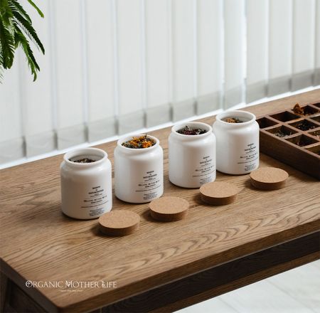 【入浴料/10%OFF】植物芳香浴ブレンド : 45g瓶 4種セット（よもぎ蒸し用ブレンドハーブ）