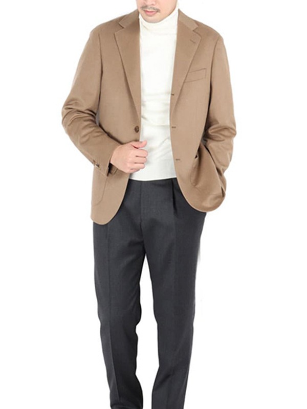 【試着のみ】リングジャケット ベージュの三者混ジャケット RING JACKET OUTLET