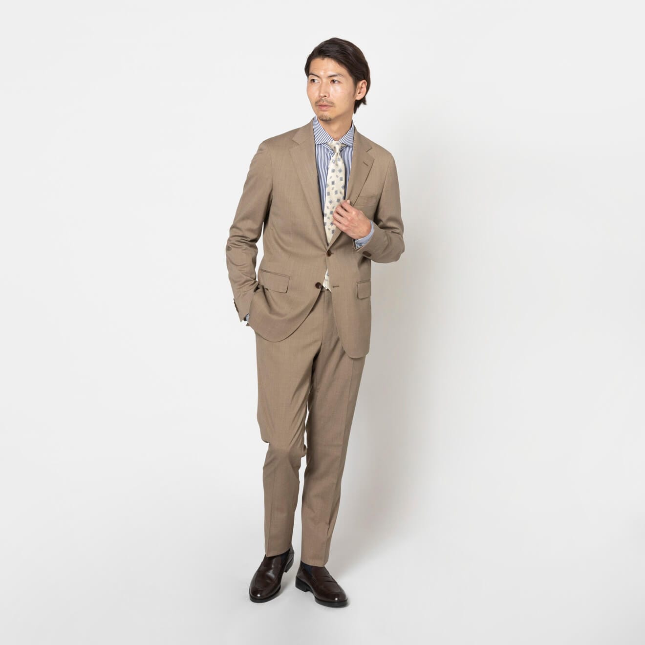 ≪WEB冬特価≫PREMIO/REDA/レダ/SUPER110'S/チャコール/柄無地