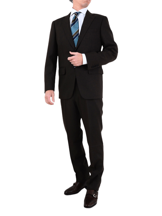 ≪WEB特別≫ウール混/シングル2釦/ノータックスリム/ネイビー/チェック