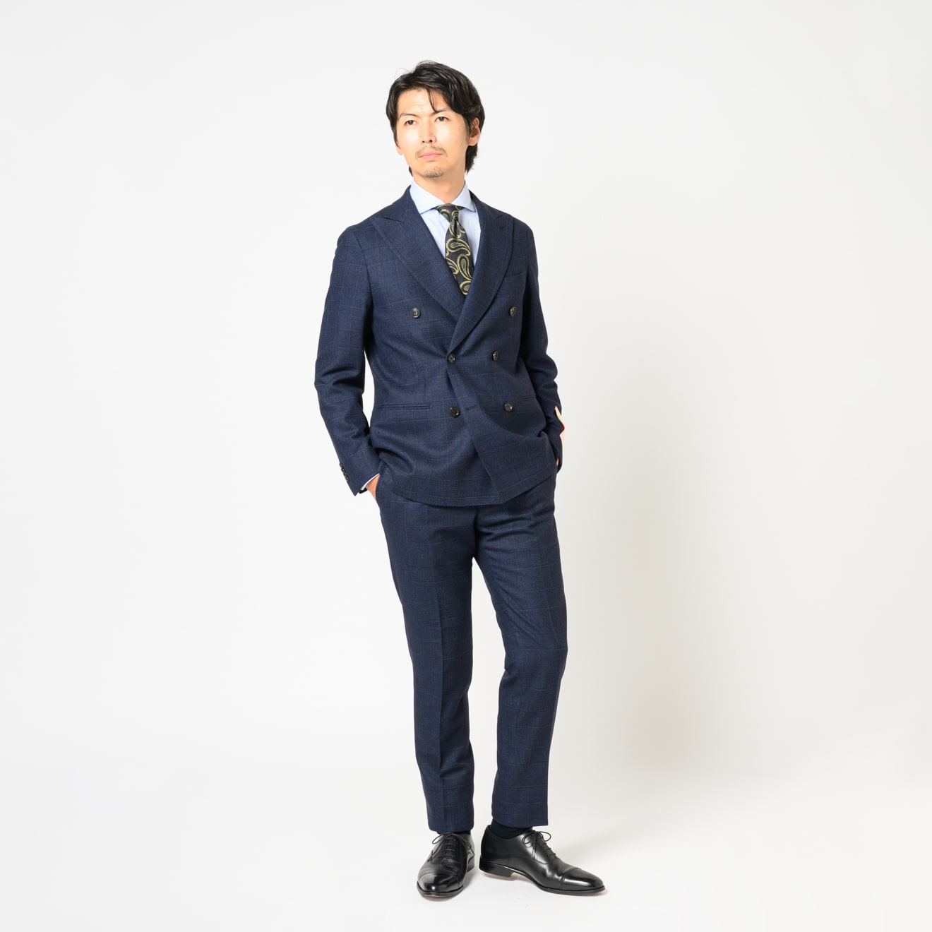 ≪50周年SALE≫PREMIO/REDA/レダ/シングル2釦/ストレッチ/ワンタック