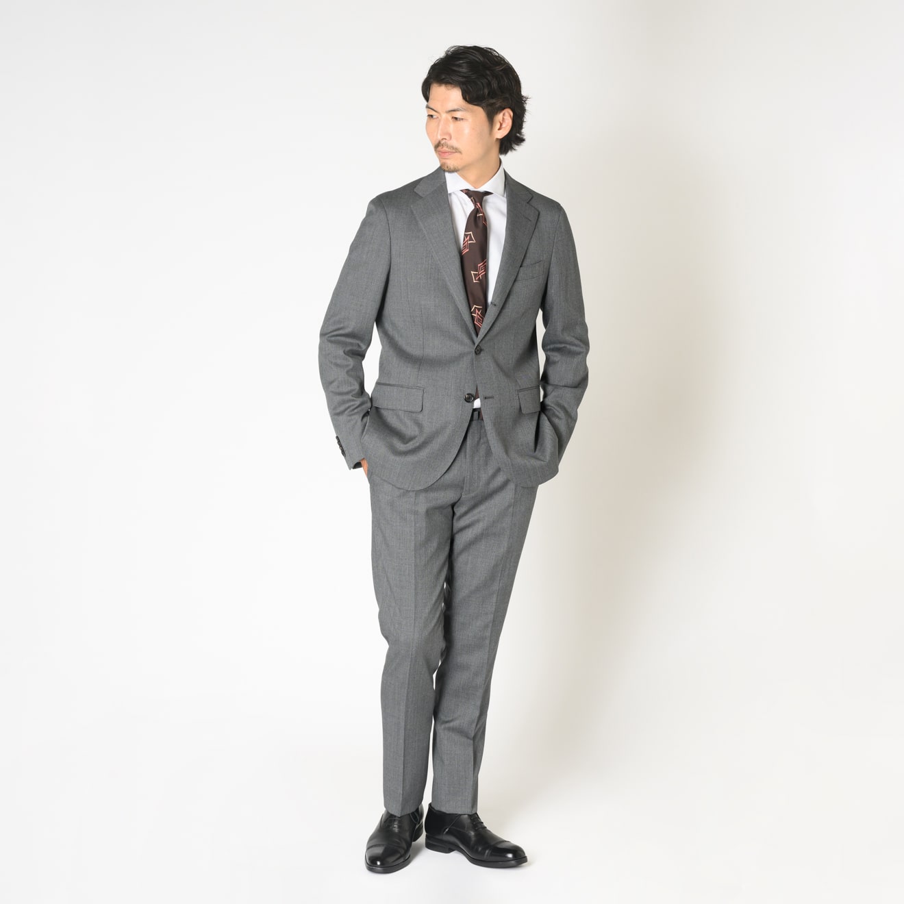 ≪WEB新作≫CANONICO/カノニコ/ハリ感/モヘア30%/段返り3釦/ワンタック
