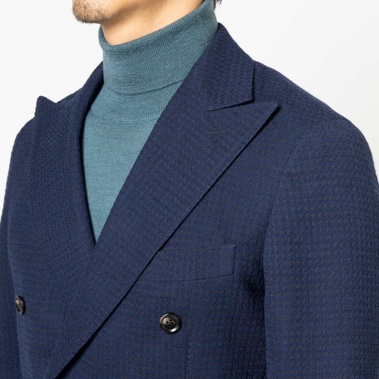 DRAGO ネイビー テーラードジャケット ドラゴ ウールシルク 46 DRAGO ネイビー テーラードジャケット ドラゴ ウールシルク 46