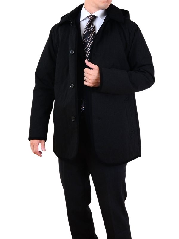 ≪WEB新作≫フード付き/中綿/ブラック/無地/コート | すべての