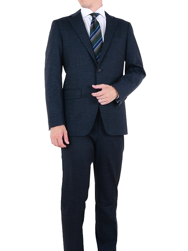 ≪WEB特価≫洗える/防シワ/霞んだ色/ネイビー/無地/ノータック/秋冬