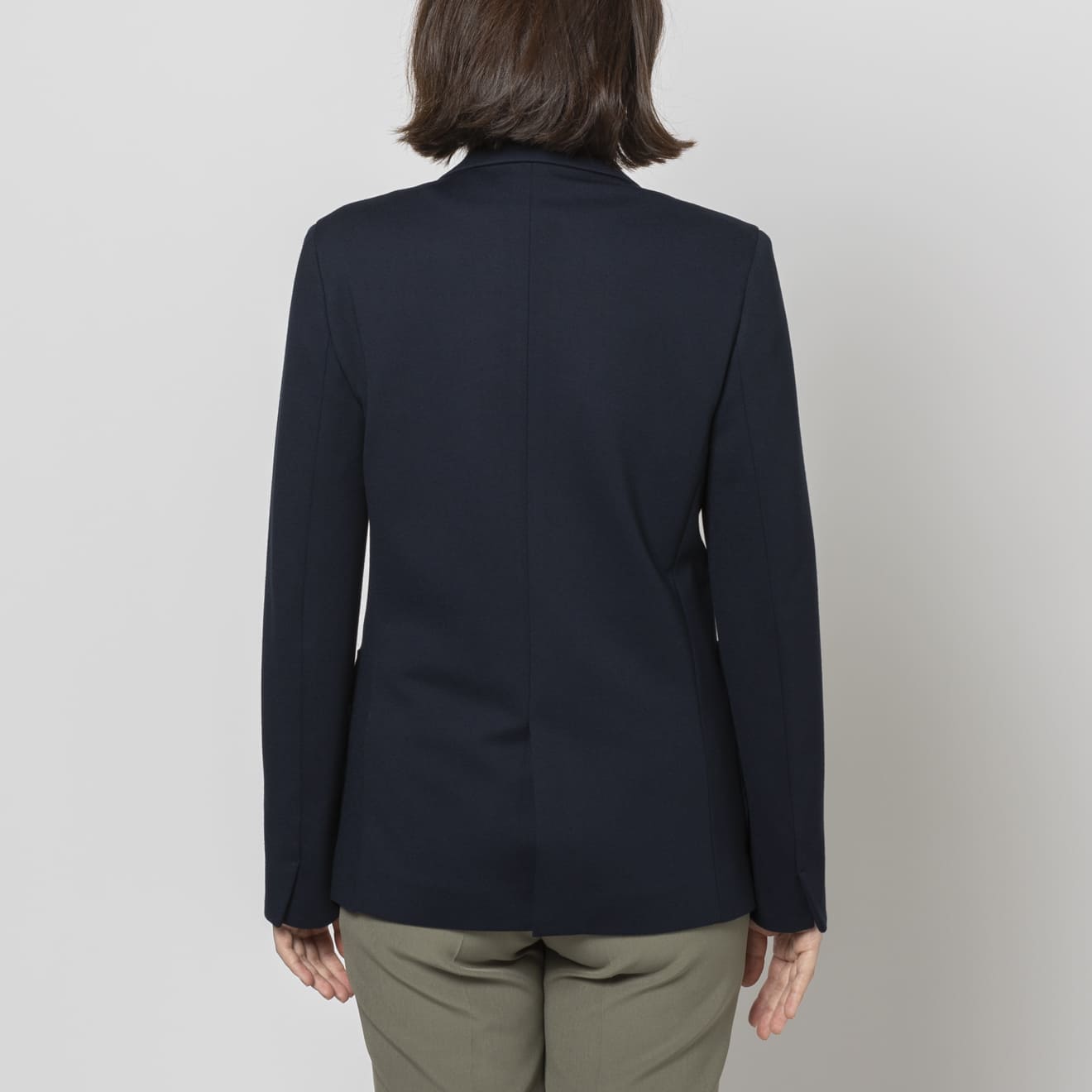 ≪WEB特価≫ジャージー/シングル2つ釦/ネイビー/無地/レディース