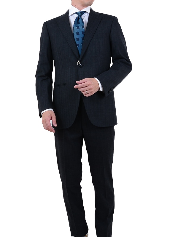 極美品 PAZ ZILERI ブルーグレー ピンストライプ スーツ 50 ピン