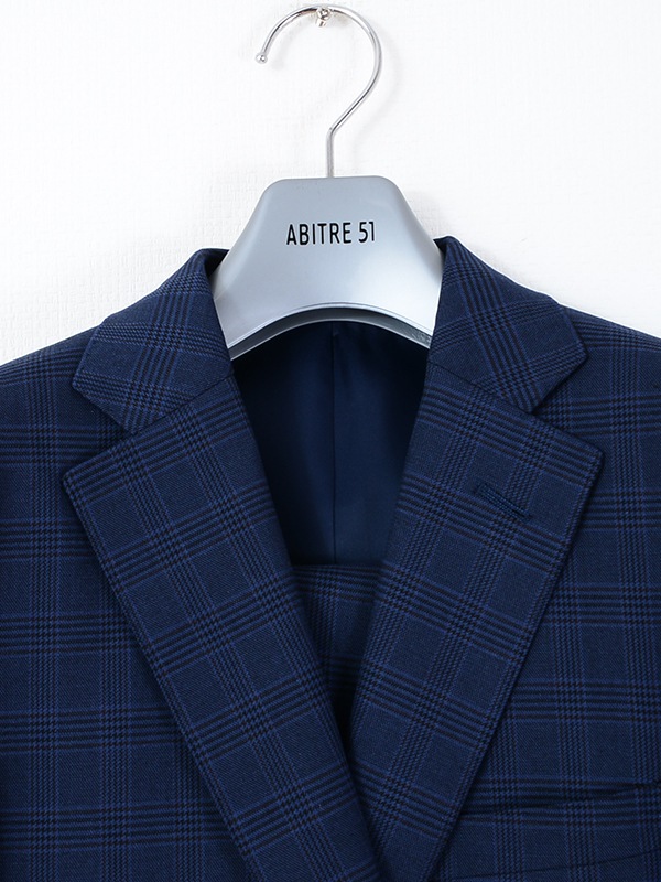 ≪歳末SALE≫2着10％OFF/スリーピース/ストレッチ感/ネイビー/チェック