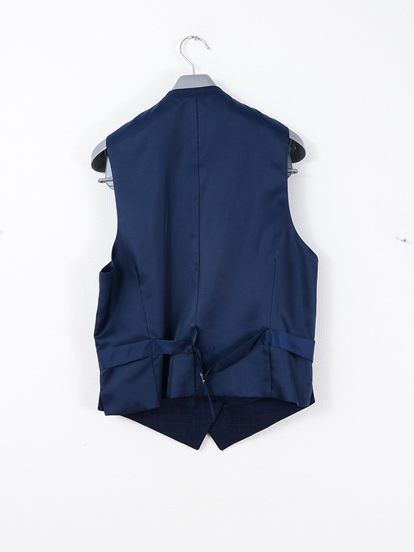 未来≪歳末SALE≫スリーピース/ストレッチ感/ネイビー/チェック/B体