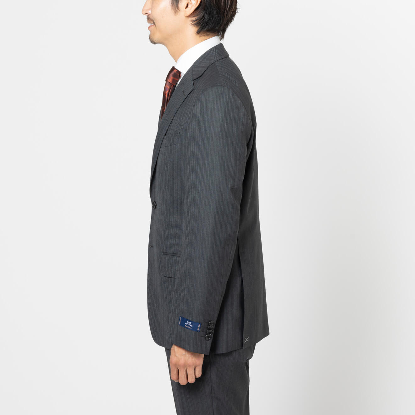 ≪WEB特別≫ウール混/シングル2釦/ノータックスリム/チャコール