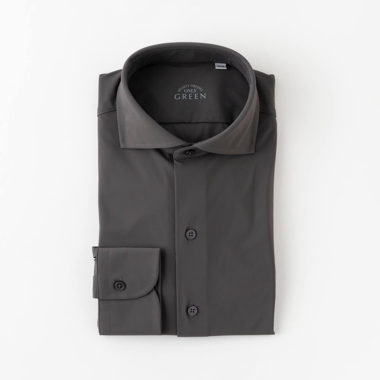 ≪WEB限定≫驚異の伸縮性/GREEN/ホリゾンタル/グレー/無地/シャツ