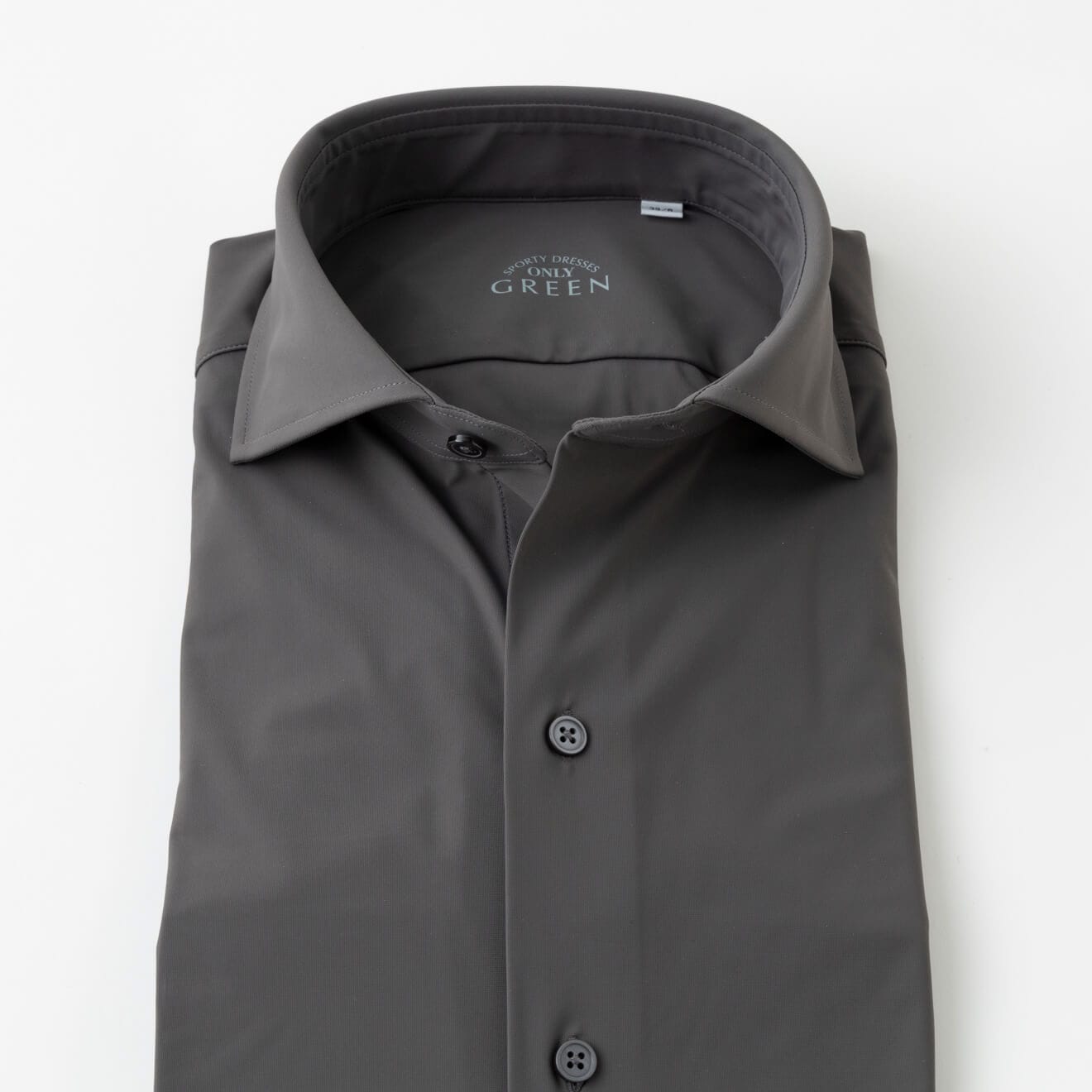 ≪WEB限定≫驚異の伸縮性/GREEN/ホリゾンタル/グレー/無地/シャツ