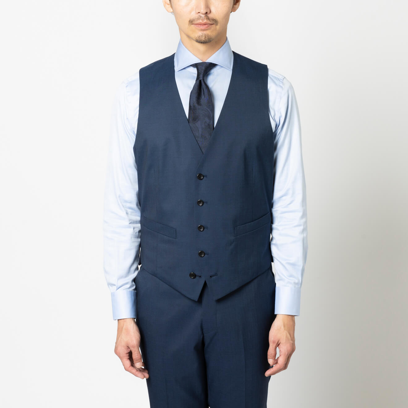 ≪入荷予定≫スリーピース/ リバーシブルベスト/ブルー/無地/春夏