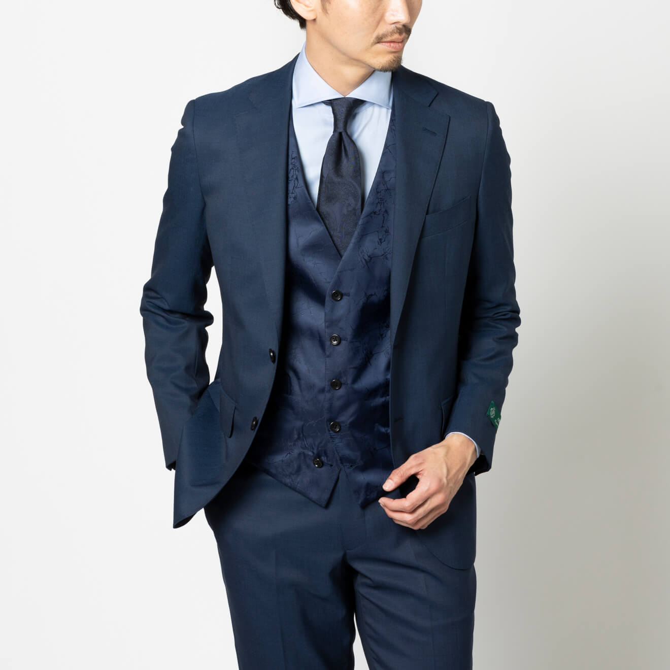 ≪入荷予定≫スリーピース/ リバーシブルベスト/ブルー/無地/春夏