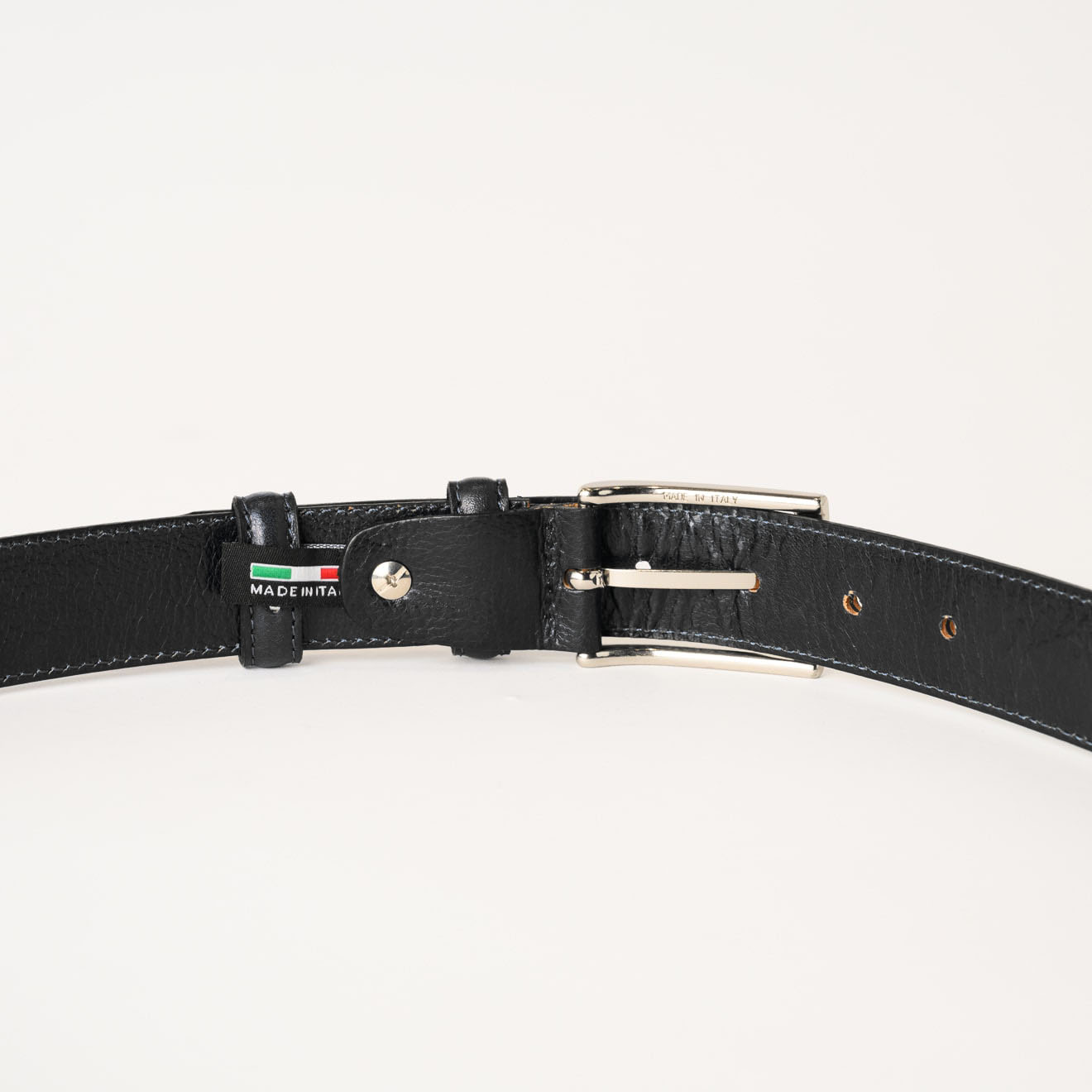 ≪WEB限定≫イタリア製/フェザーレザー/立体感/ブラック/ベルト