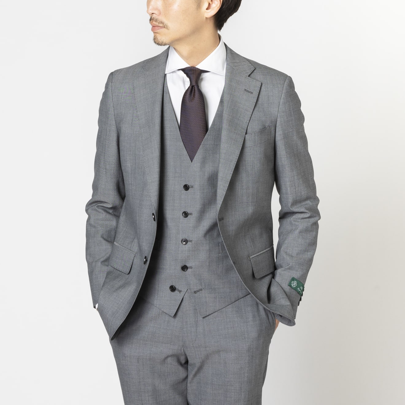 ≪入荷予定≫スリーピース/ リバーシブルベスト/ライトグレー/無地/春