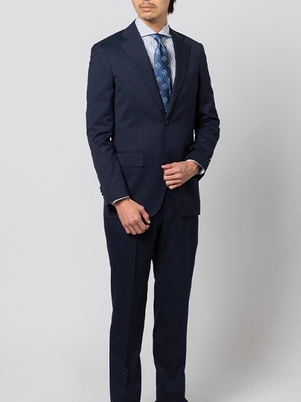 ≪WEB冬特価≫見えない機能美/洗える/防シワ/ストレッチ/ネイビー/無地