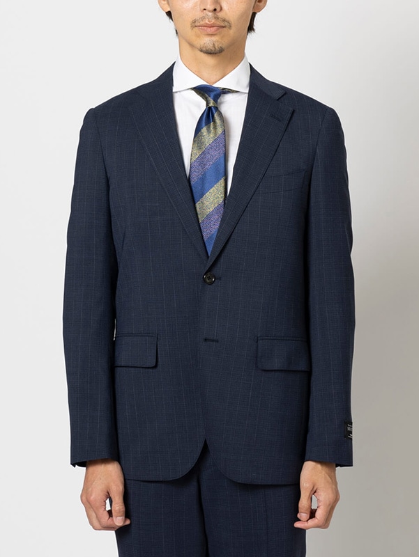 ≪WEB特価≫洗える/防シワ/ストレッチ/ライトブルー/ストライプ