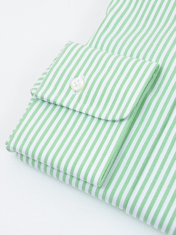 極美品 オーラリー ボタンダウンシャツ ストライプ ミントグリーン ホワイト ≪WEB限定≫PREMIO/ ITALIAN FABRIC/ボタンダウン/グリーン/ストライプ