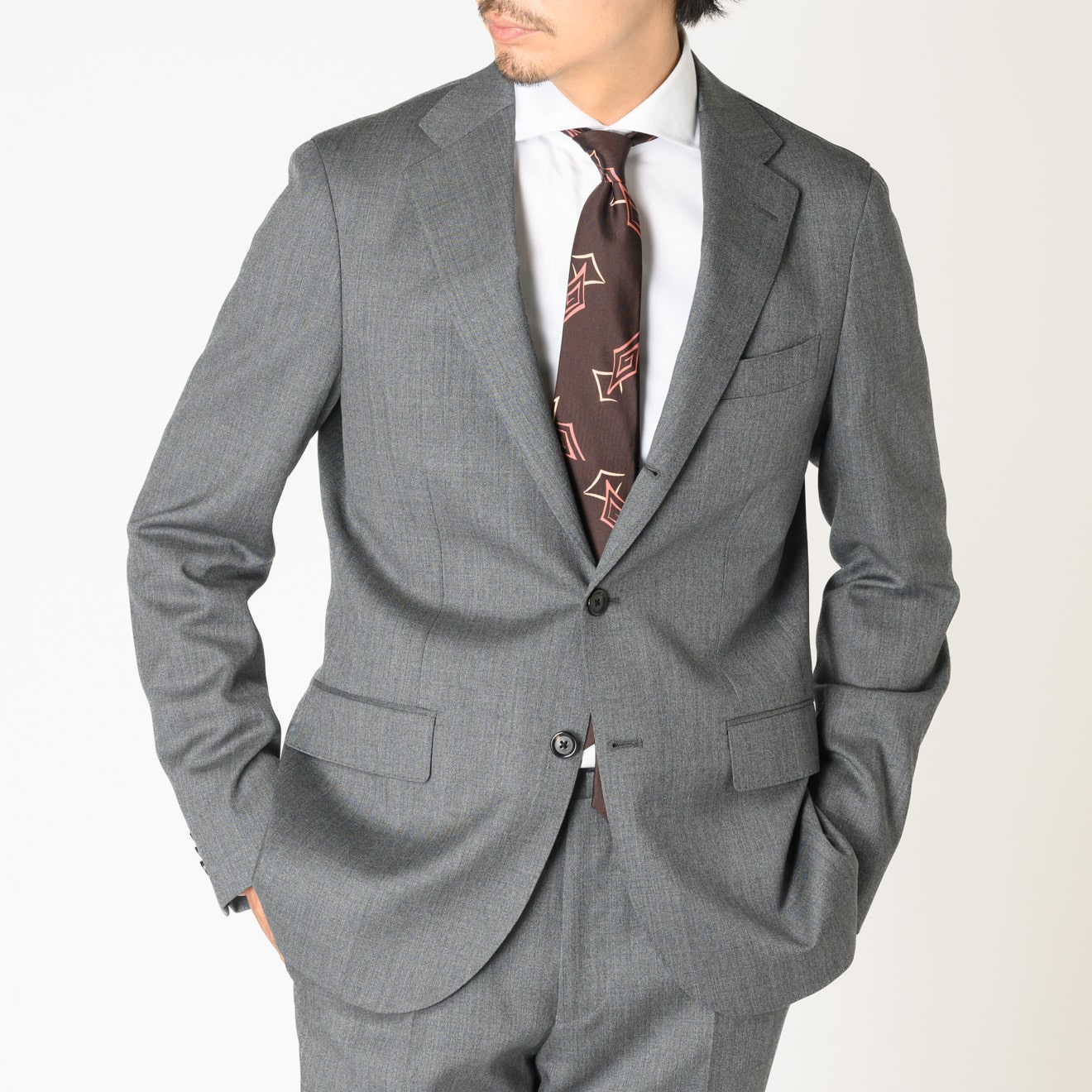 ≪WEB新作≫CANONICO/カノニコ/ハリ感/モヘア30%/段返り3釦/ワンタック