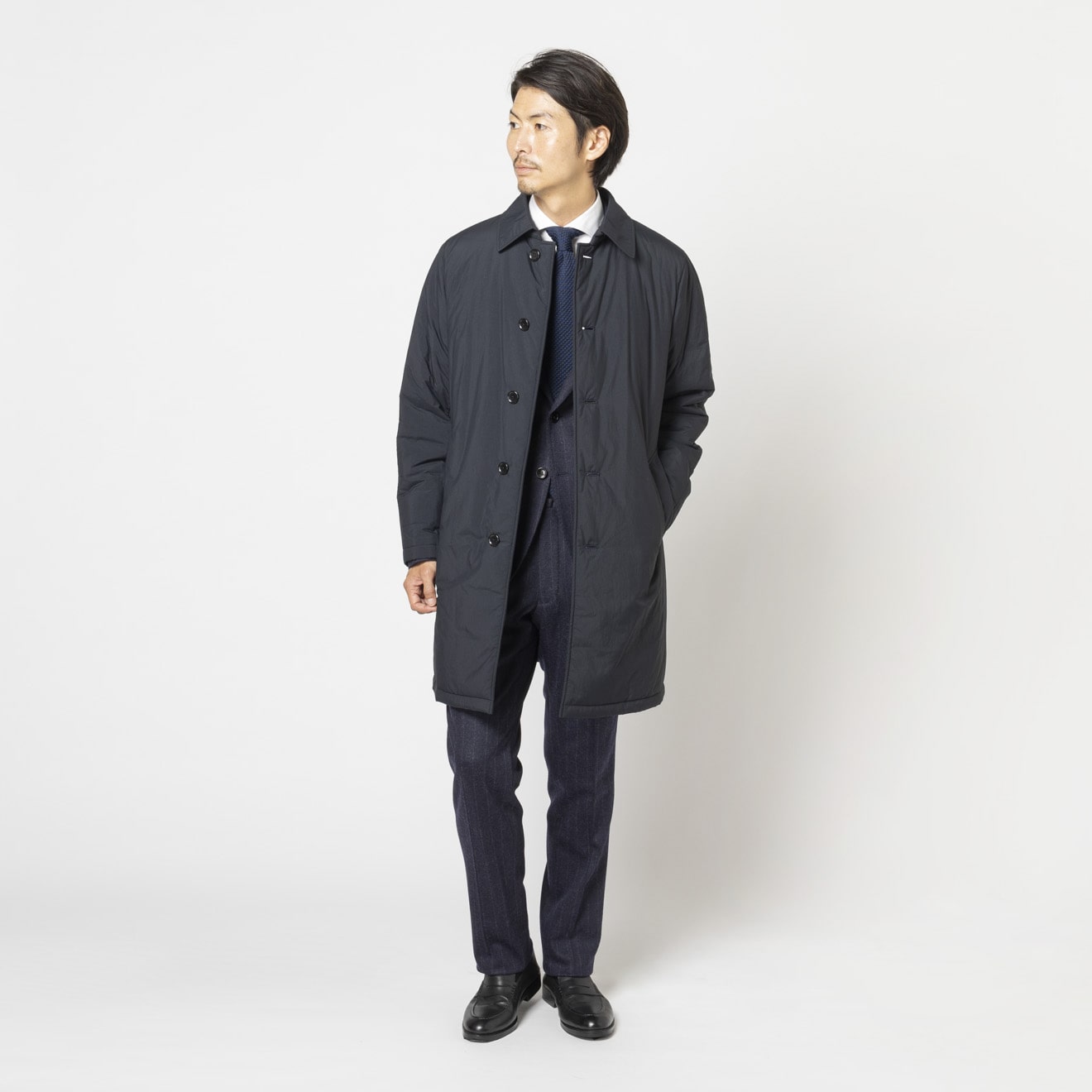 ≪半額SALE≫中綿ステンカラー/撥水性/ネイビー/無地/コート | すべて